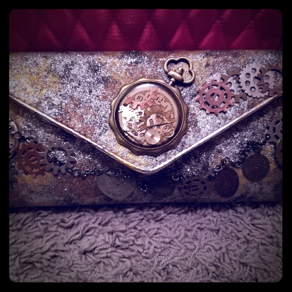 Custom Steampunk party clutch